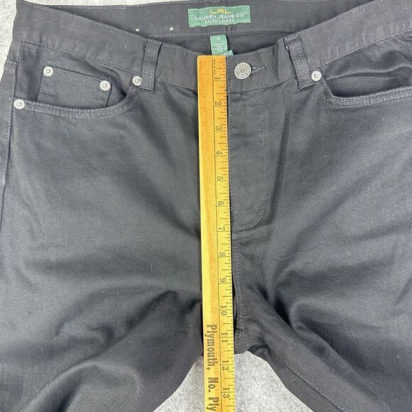 Lauren Ralph Lauren LRL Jeans Womens 10 Black Classic Bootcut Flap Pockets Boho - Picture 10 of 15